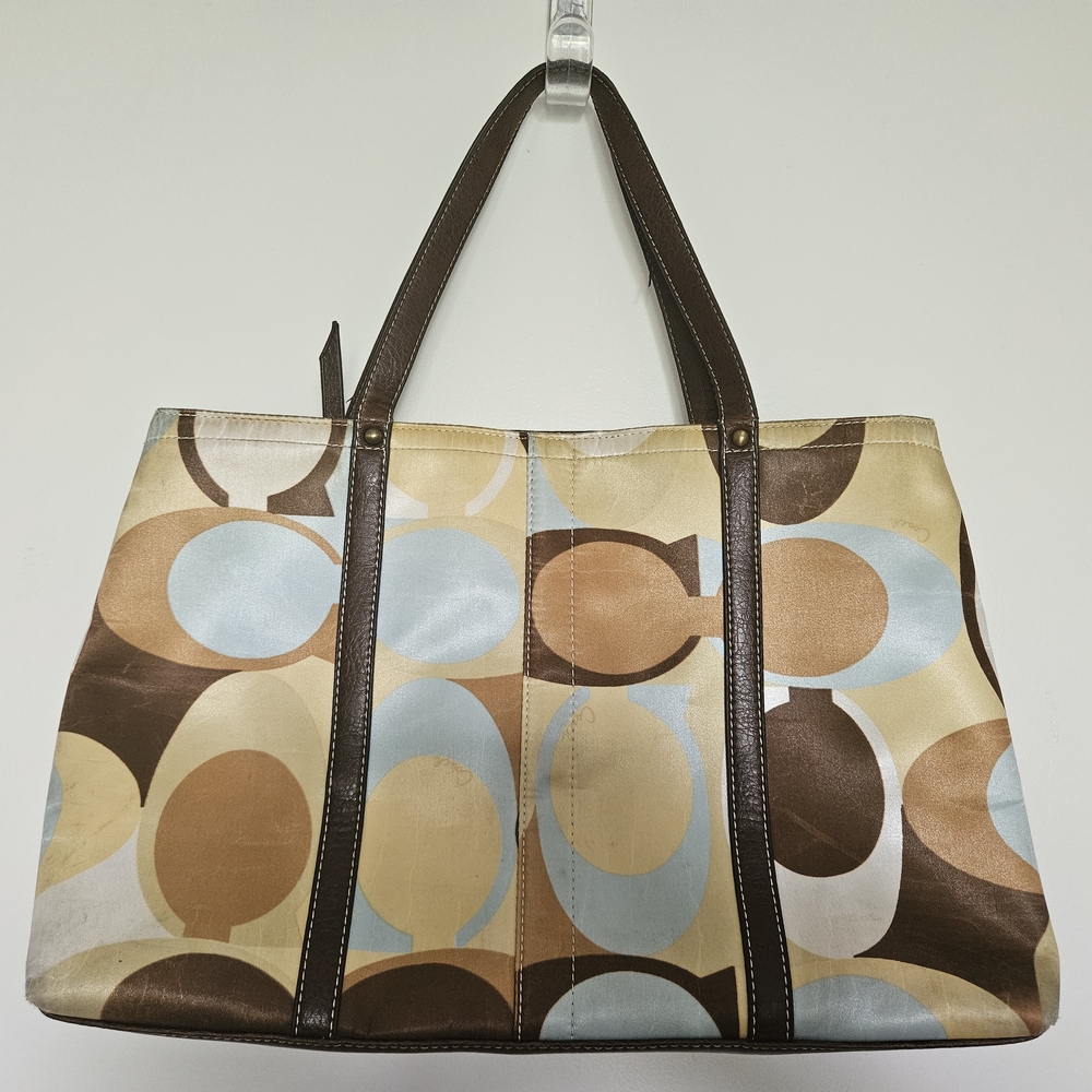 Coach Brown and Blue Signature Tote